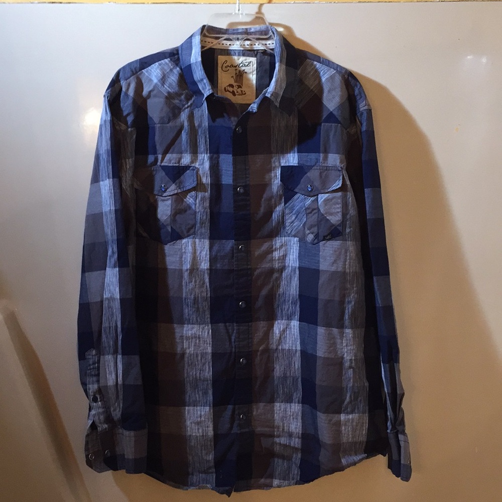 Lot of 2 Coastal Pearl Snap Western Shirts XL